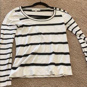 Black and white striped long sleeve shirt